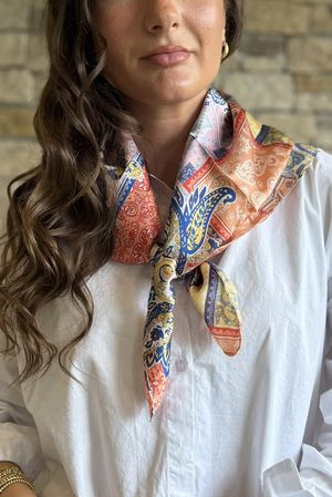 Paisley Tile Silky Blend Square Scarf Multi